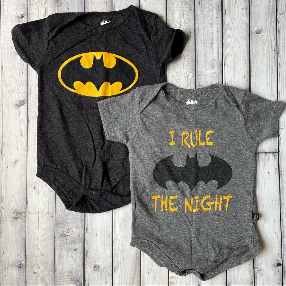 Two Batman onesies